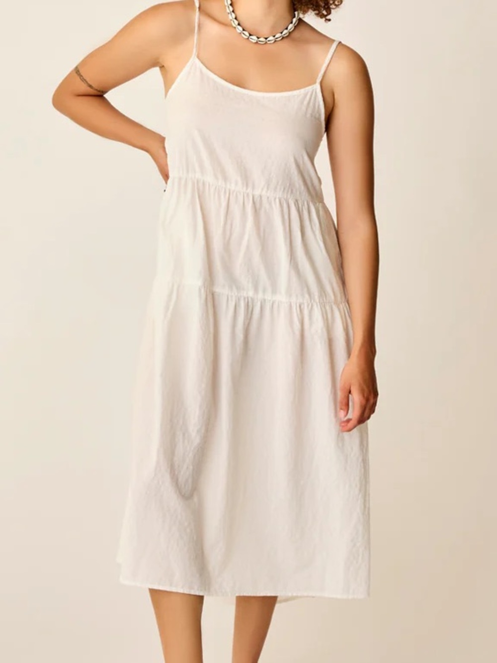 Carve Designs Jacey Cream Midi Dress NWT